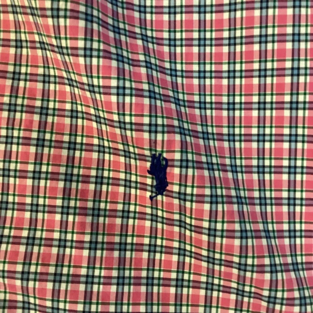 Polo Ralph Lauren Mens‎ Pink Blue Plaid Button Down Shirt Classic Fit Cotton XL